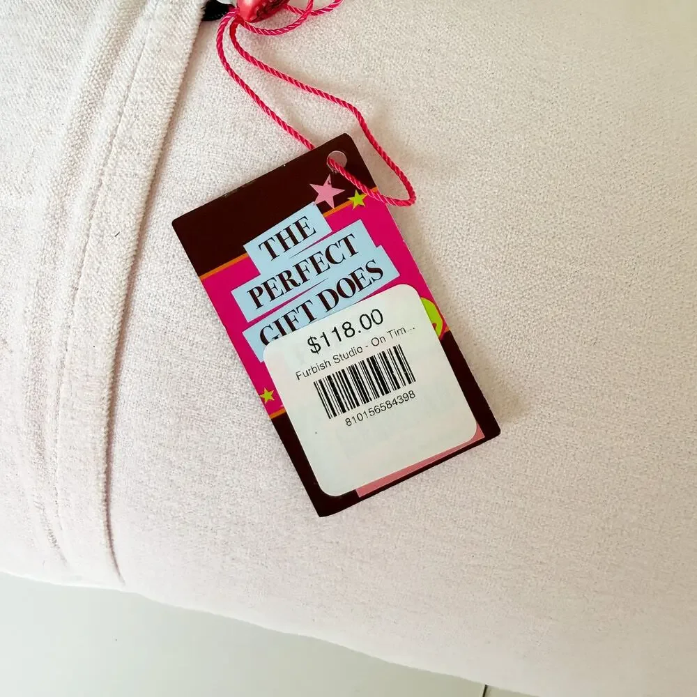 New Furbish Studio Pink On Time Is Whenever I Get There Needlepoint Throw Pillow